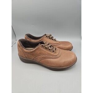 SAS Walk Easy Shoes Brown Suede Leather Women's Size 9 M Chocolate Lace Up